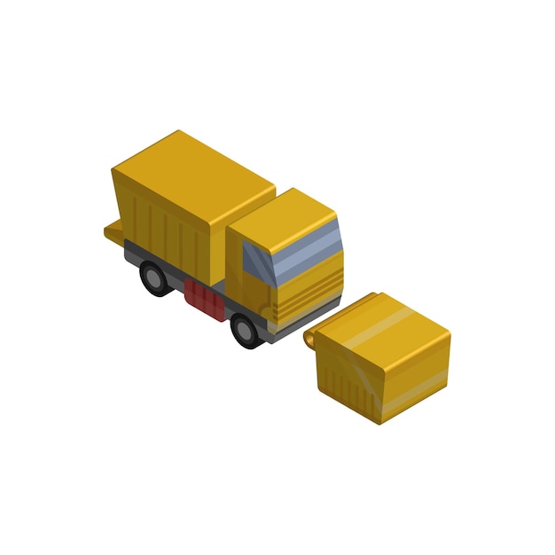 garbage truck isometric vector icon