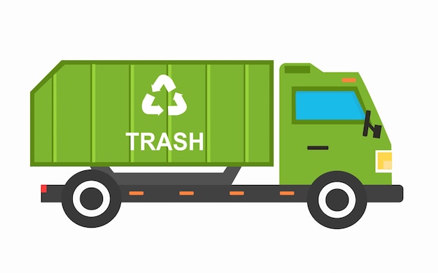 Garbage truck. Vehicle for waste collection. flat style vector illustration.