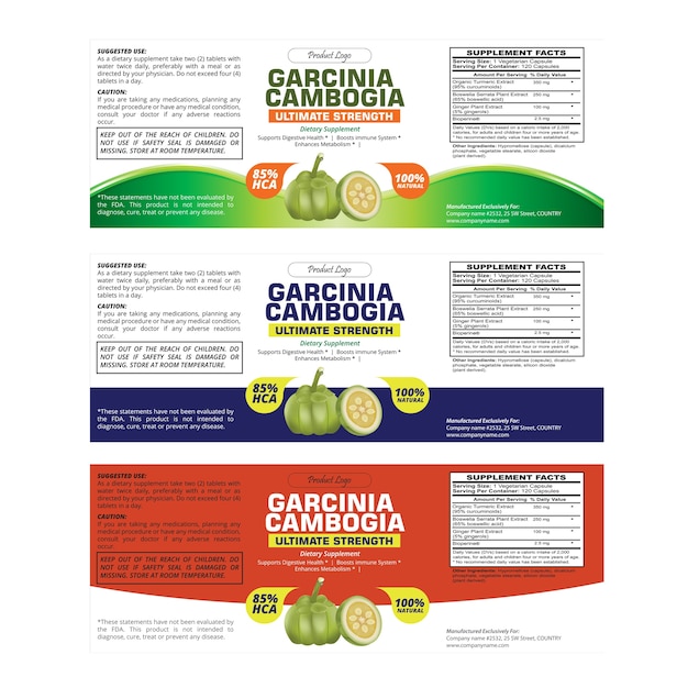 Garcinia Cambogia Label Template