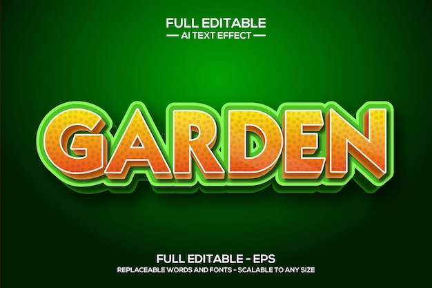 Garden 3D text effect editable