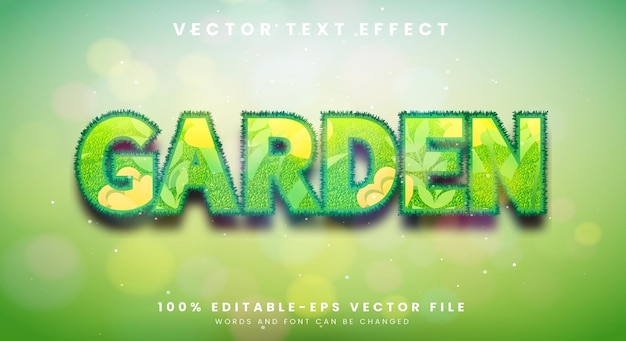 Garden editable text effect Template with modern style