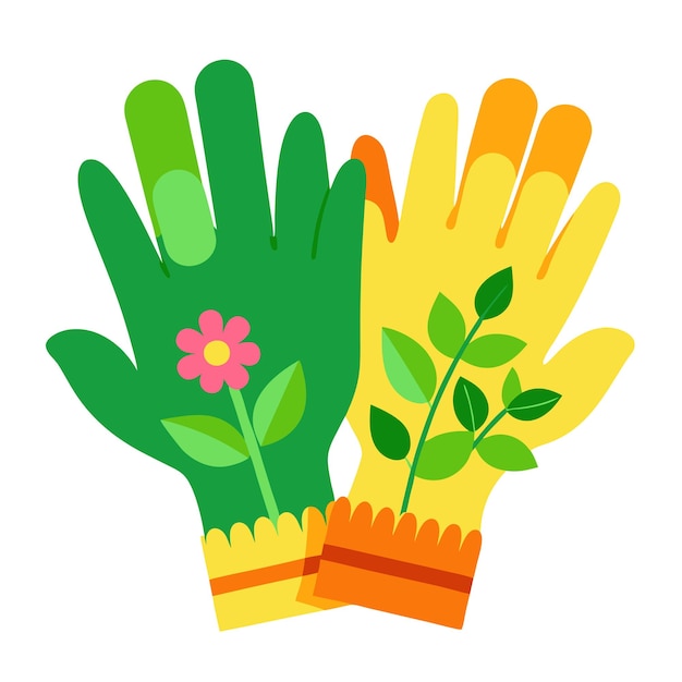 Vector garden gloves clipart vector art and illustration