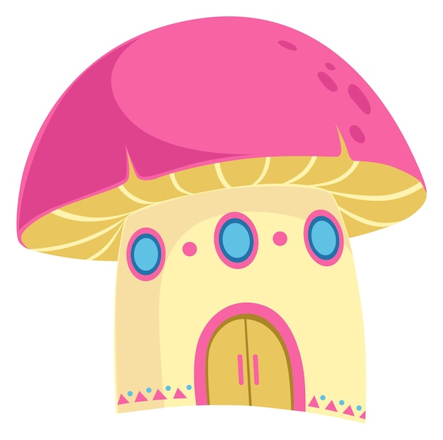 Garden gnome house in magic mushroom Cartoon fairytale