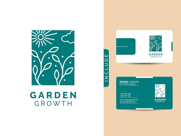 Vector garden growth logo design concept