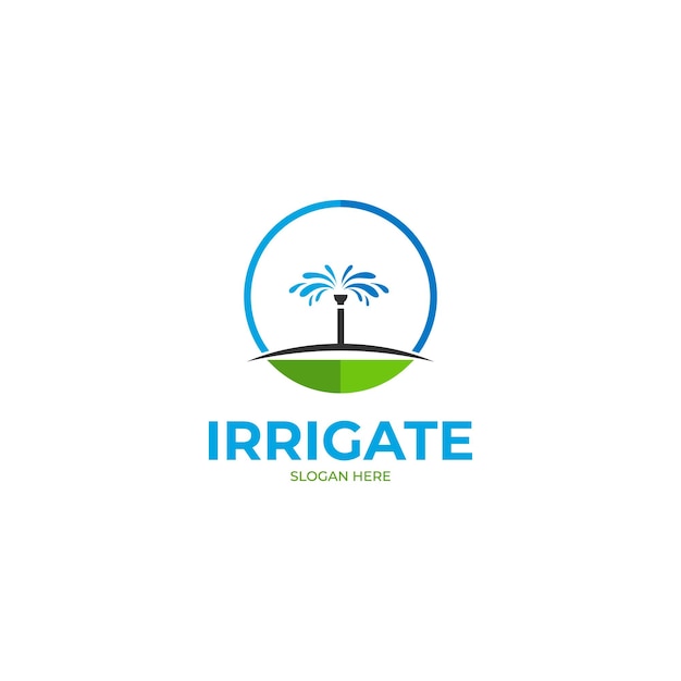 Garden irrigation logo design template