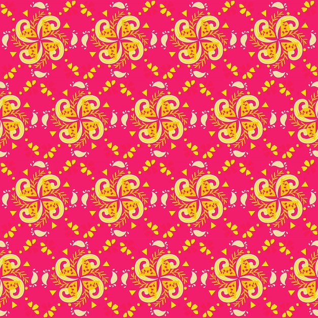 Garden Nature Seamless Pattern Floral Background Damask Aboriginal Ornament Art