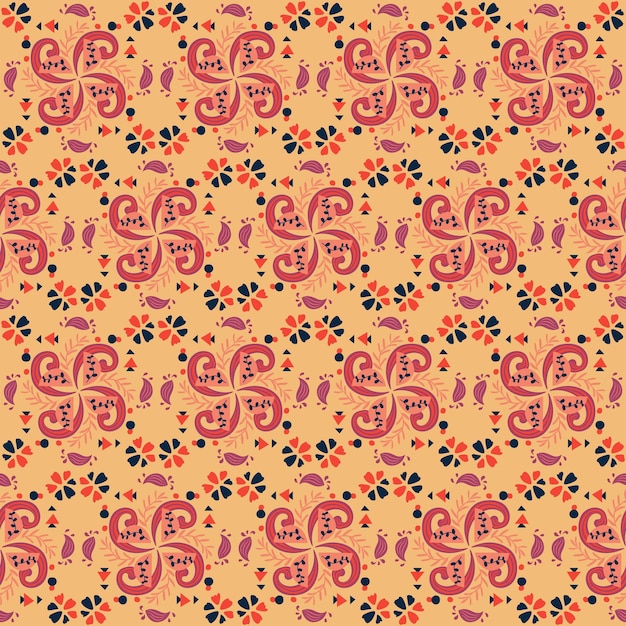 Garden Nature Seamless Pattern Floral Background Damask Aboriginal Ornament Art