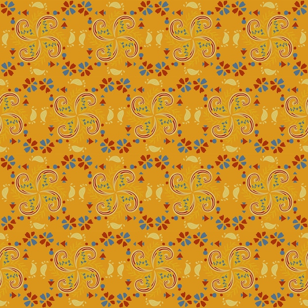 Garden Nature Seamless Pattern Floral Background Damask Aboriginal Ornament Art