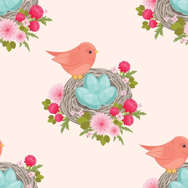 Vector garden seamless pattern