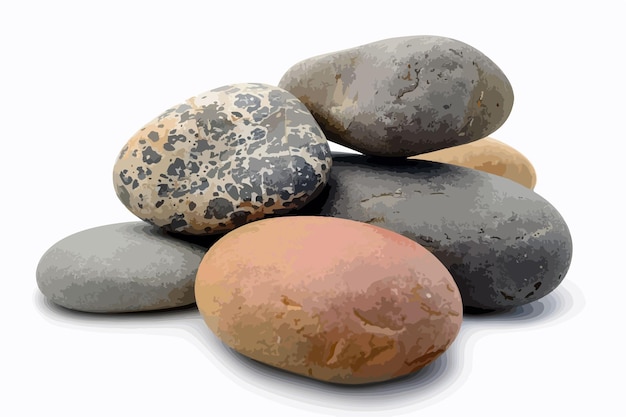 Vector garden stones clipart isolated on white background