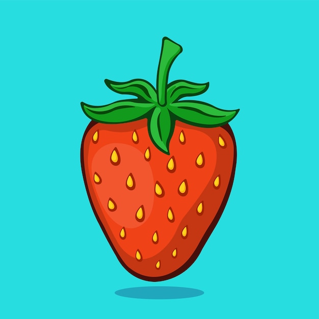 Garden strawberry fresh fruit vector or strawberries flat color vector icon vector for food apps