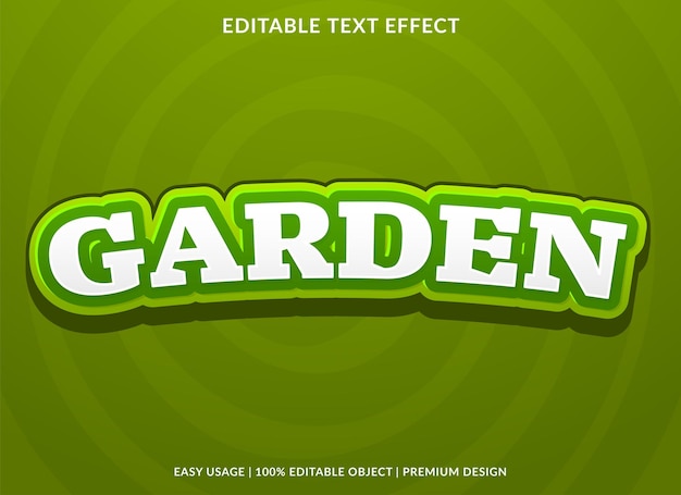 garden text effect template use for business logo and brand