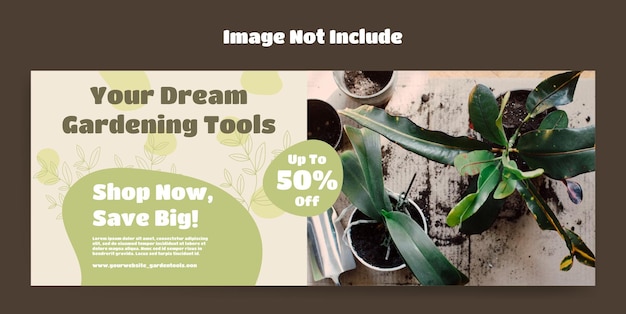 Vector garden tools sale vector banner