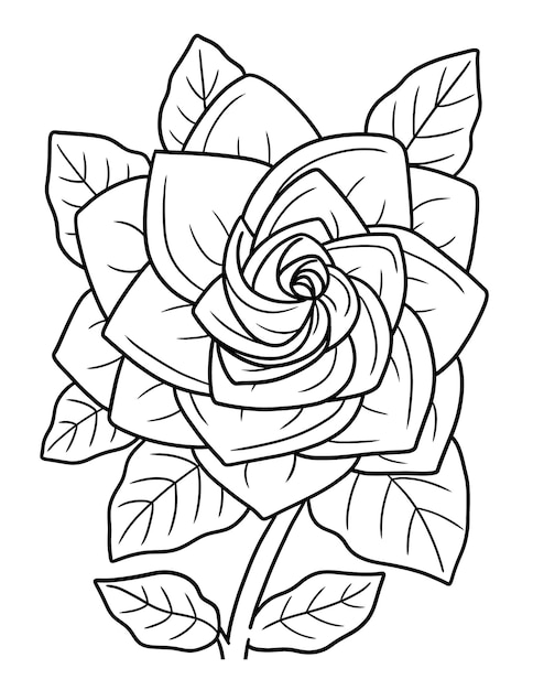 Gardenia Flower Coloring Page for Adults