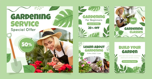 Gardening and cultivation instagram posts collection