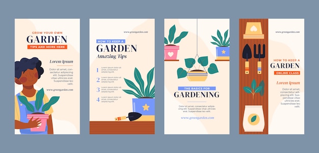 Gardening instagram stories template design