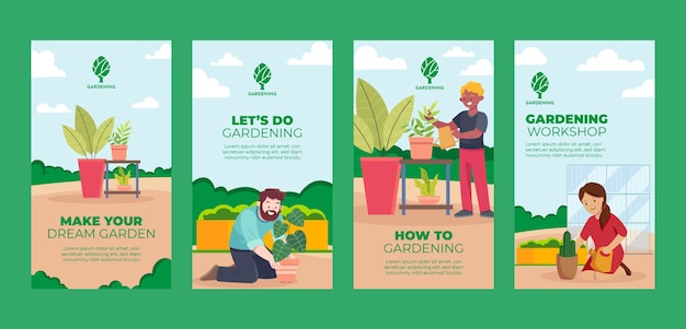 Gardening instagram stories template design