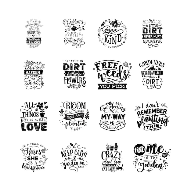 Gardening quotes typography lettering for tshirt design