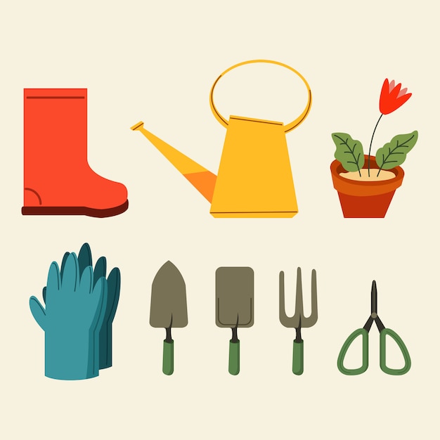 Gardening Tools Flat Graphic Collection