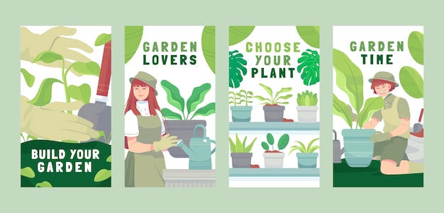 Gardening and yardwork instagram stories collection