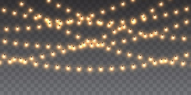 Vector garland glowing lights.