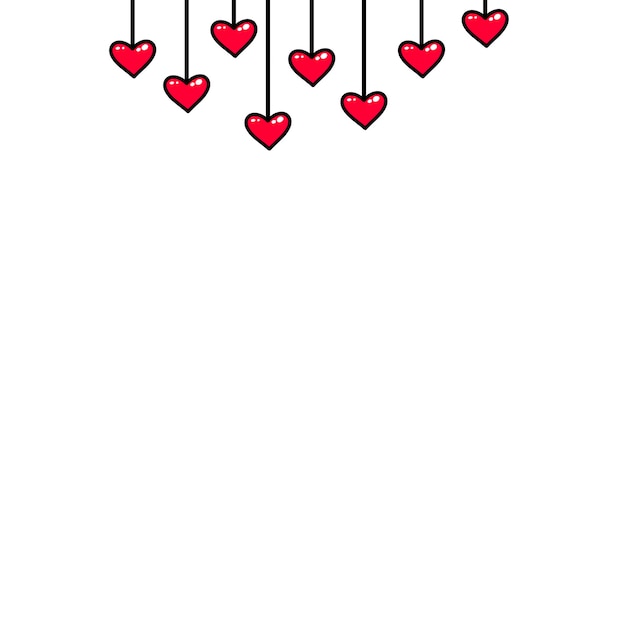 Garland of hearts romantic elements hearts for valentine's day Vector illustration of the word love valentine's day icon