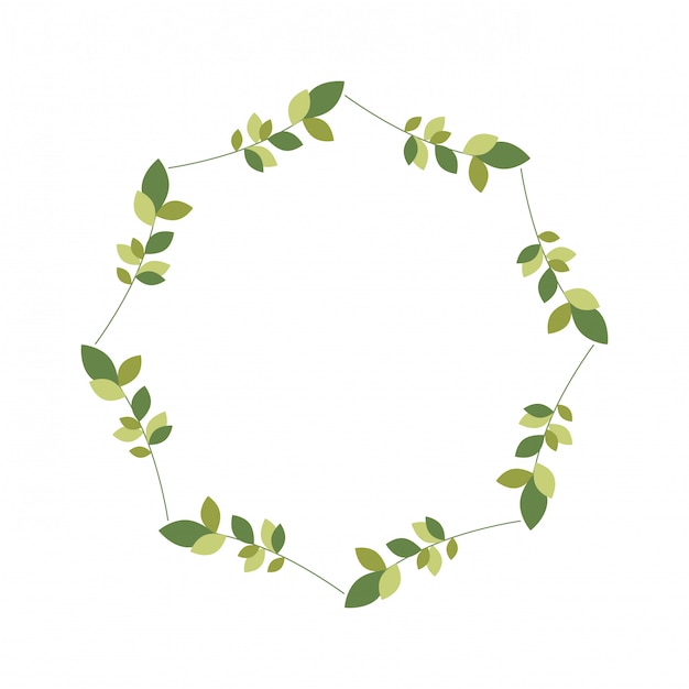 Garland with flowers and leafs isolated icon