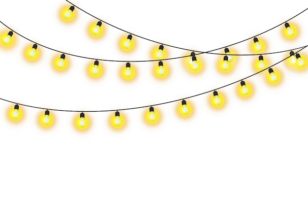 garlands lights isolated