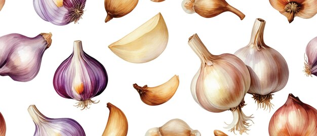 Vector garlic pattern background