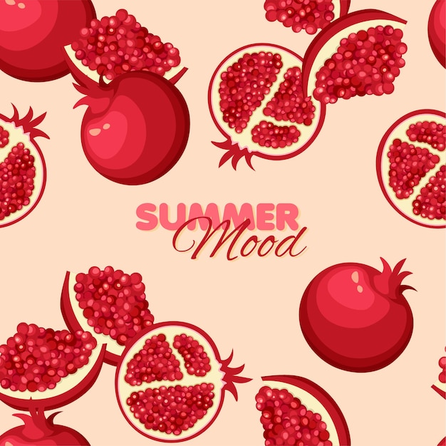 Garnet seamless pattern summer mood