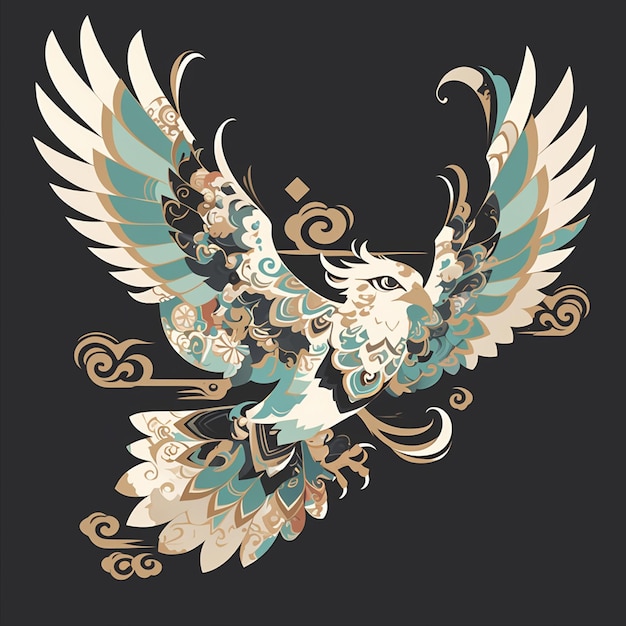 Garuda birds in traditional patterns