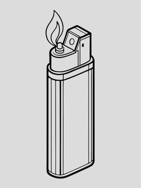 Vector gas lighter coloring book pages for children and adults with vector design