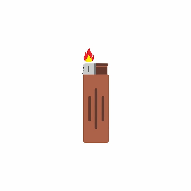 Vector gas lighter vector design with burning flame