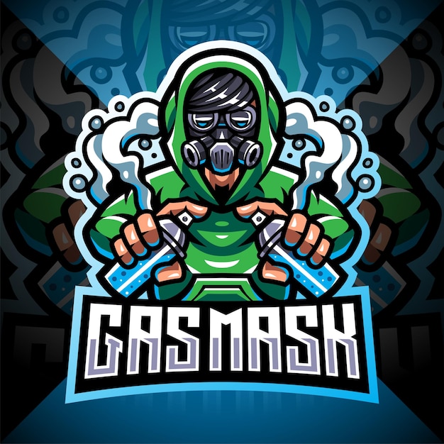 Gas mask esport logo mascot design