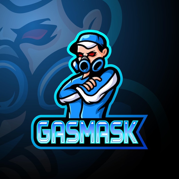 Gas mask esport logo mascot design