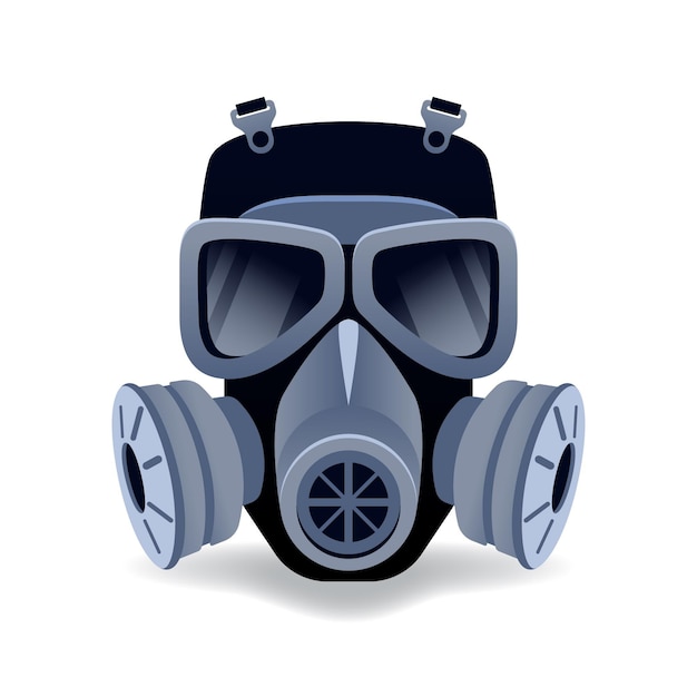 Gas mask respirator illustrated