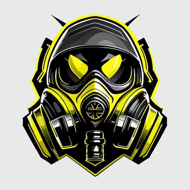 Gas mask sports mascot gaming logo