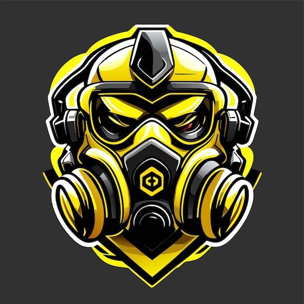 Gas mask sports mascot gaming logo