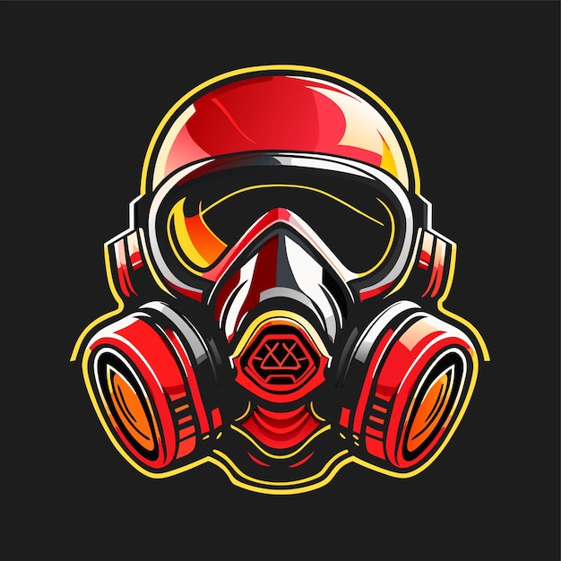 Gas mask sports mascot gaming logo