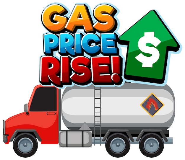 Gas price rise word logo design