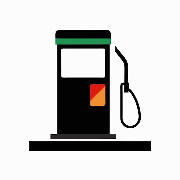 Vector a gas pump with a green top and a red and orange sticker