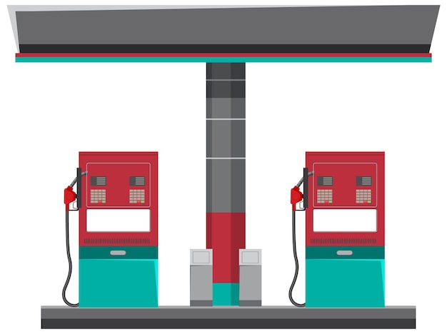 Gas station with petrol pump