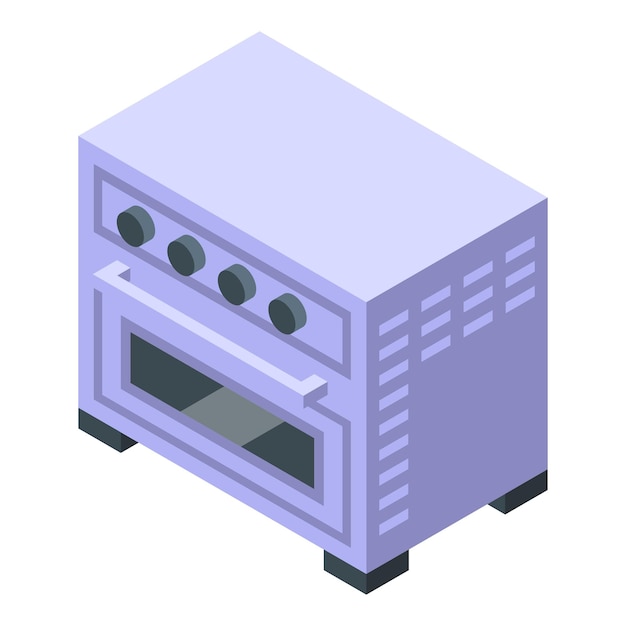 Vector gas stove icon isometric vector air cook oil grill