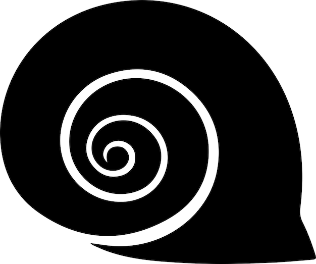 gastropod black silhouette with transparent background