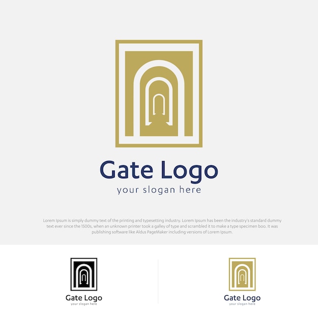 Gate logo door home entrance icon black house doorway real estate business design modern constructio