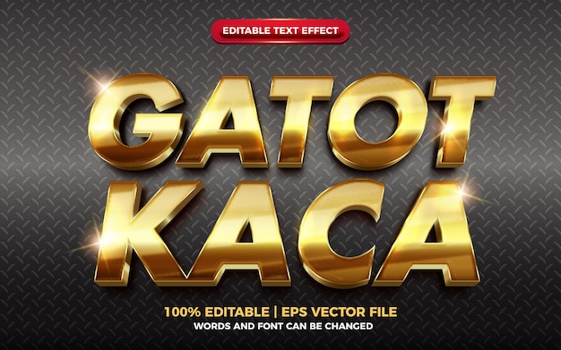 Gatot kaca gold glossy editable text effect