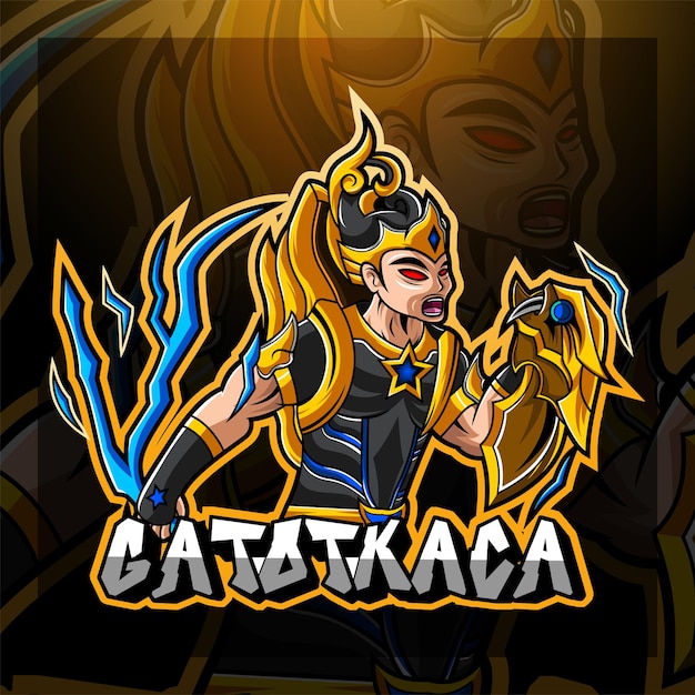 Gatotkaca esport mascot logo design