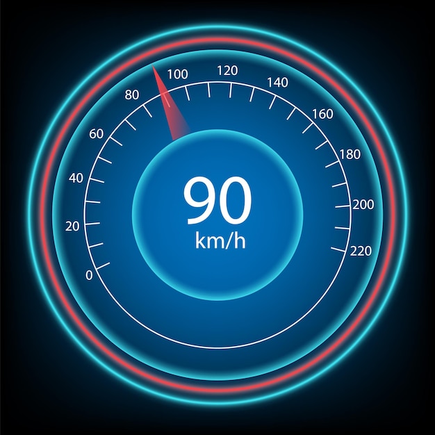 Gauge or meter indicator. Speedometer Circular percentage with Futuristic   elements. Holographic hu