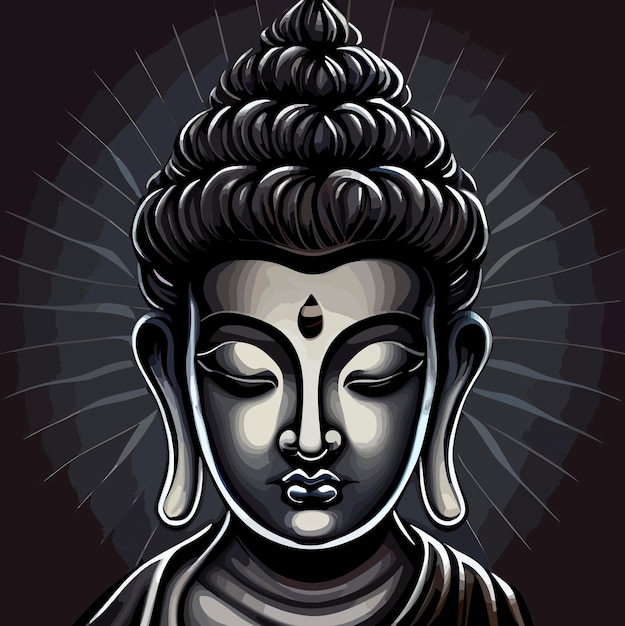 Gautama Buddha vector icon illustration