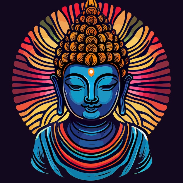 Gautama Buddha vector icon illustration